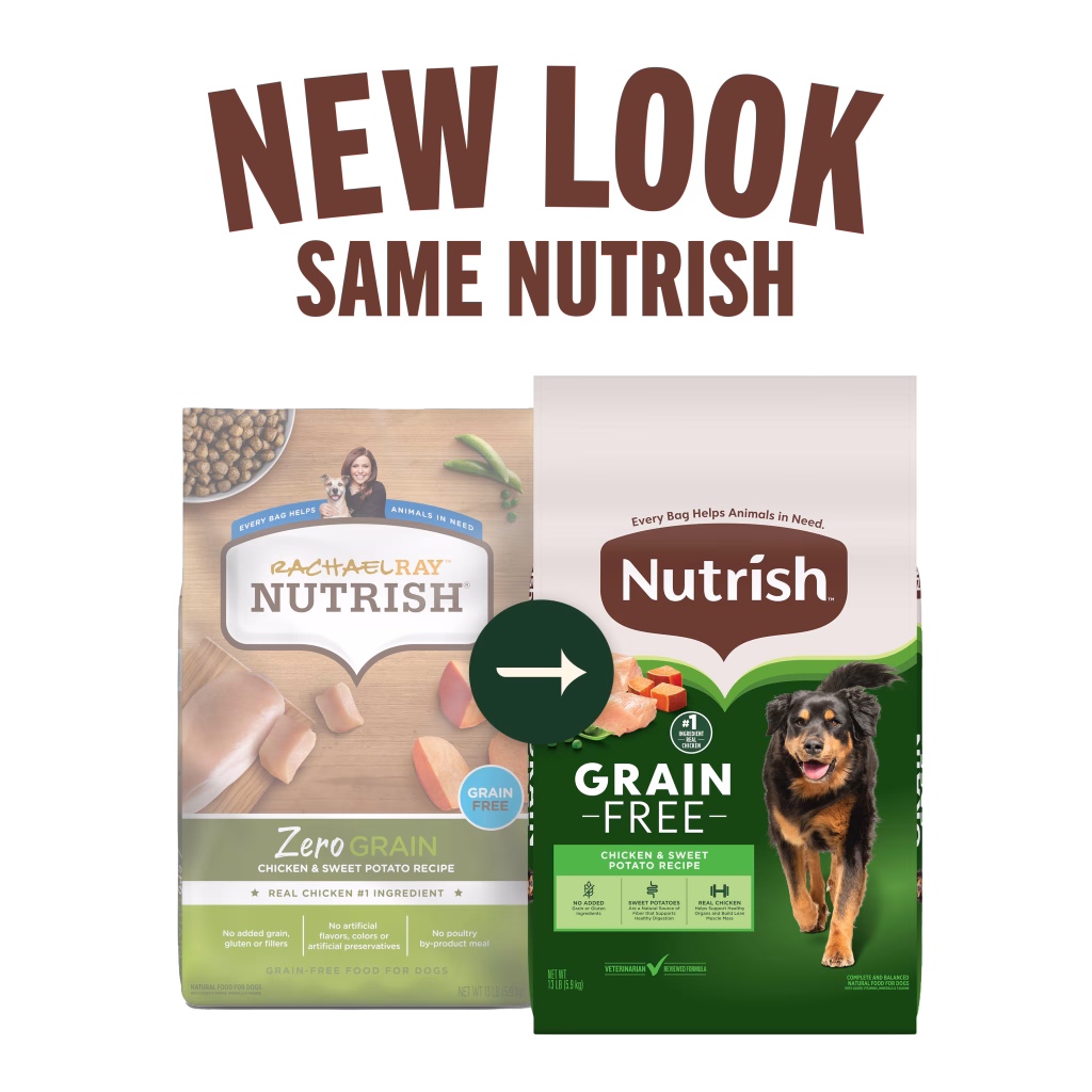 New Look Same Nutrish Grain free chicken dog food
