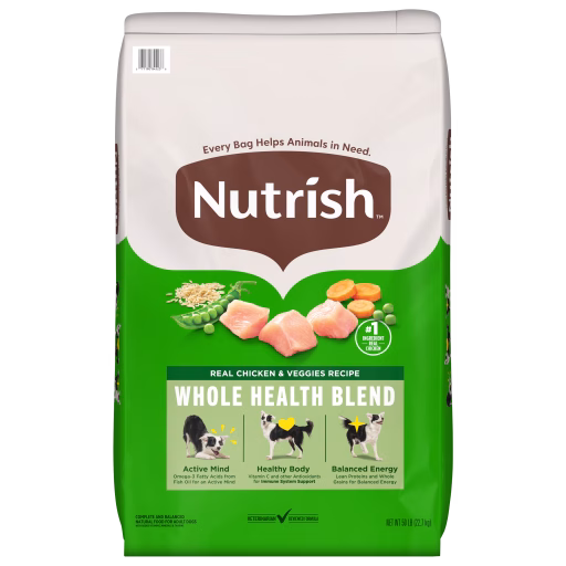Nutrish Dog Whole Health Chicken Veggies 50 pounds