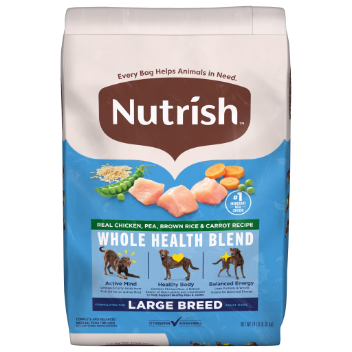 Nutrish™ Large Breed Real Chicken, Pea, Brown Rice & Carrot Recipe Whole Health Blend Dry Dog Food​